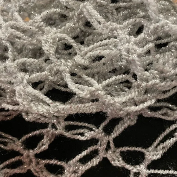 Crochet Grey and Silver Wrap - Picture 6 of 8